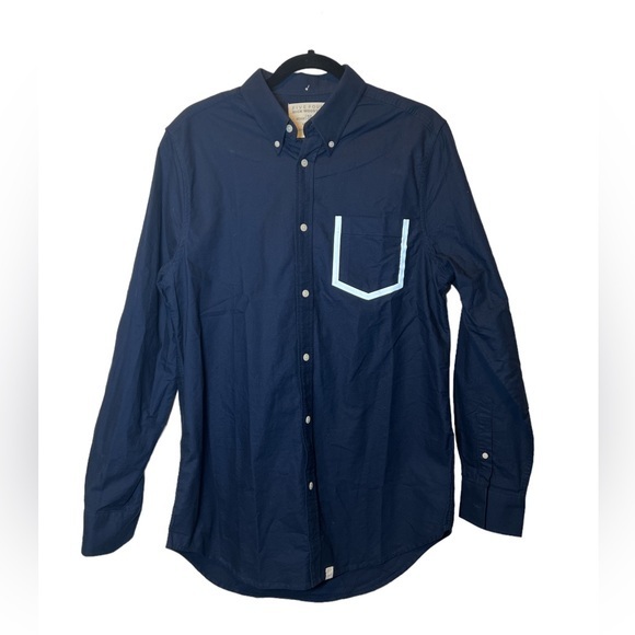 Nick Wooster Men Sz M Pocket Navy Button Down Long Sleeve Cotton NWOT Reflective - Picture 1 of 7